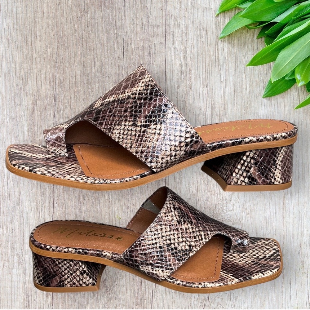 MATISSE GODDESS PYTHON SANDALS BLOCK HEELS SIZE 7